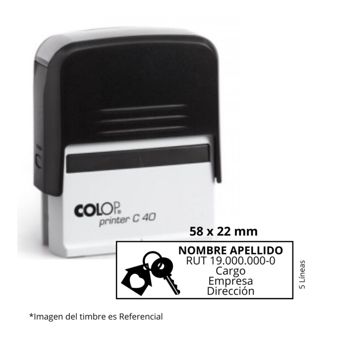 Timbre Automático de Escritorio 58x22 mm